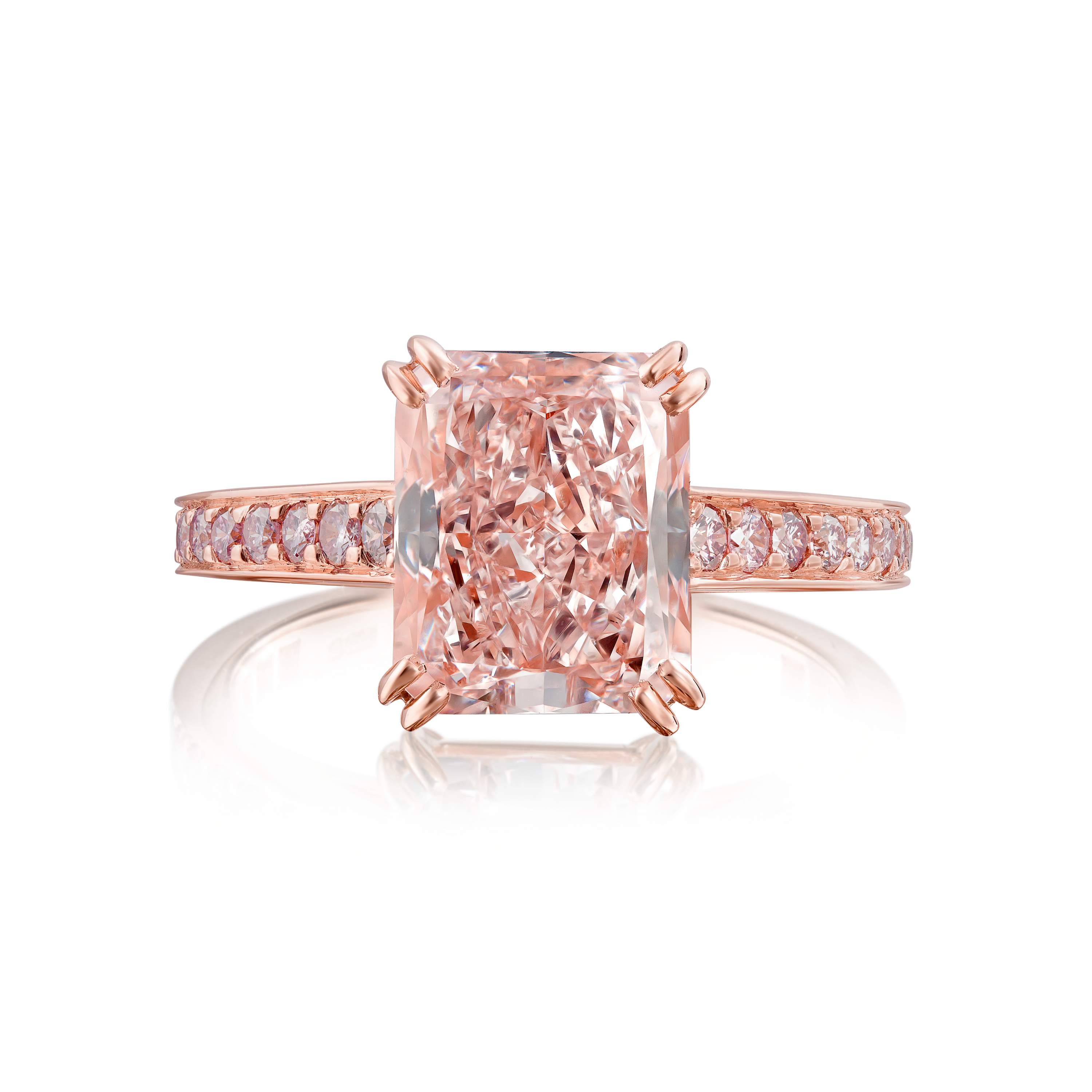 Cut-Cornered Rectangular, Natural, Fancy Pink Diamond Ring