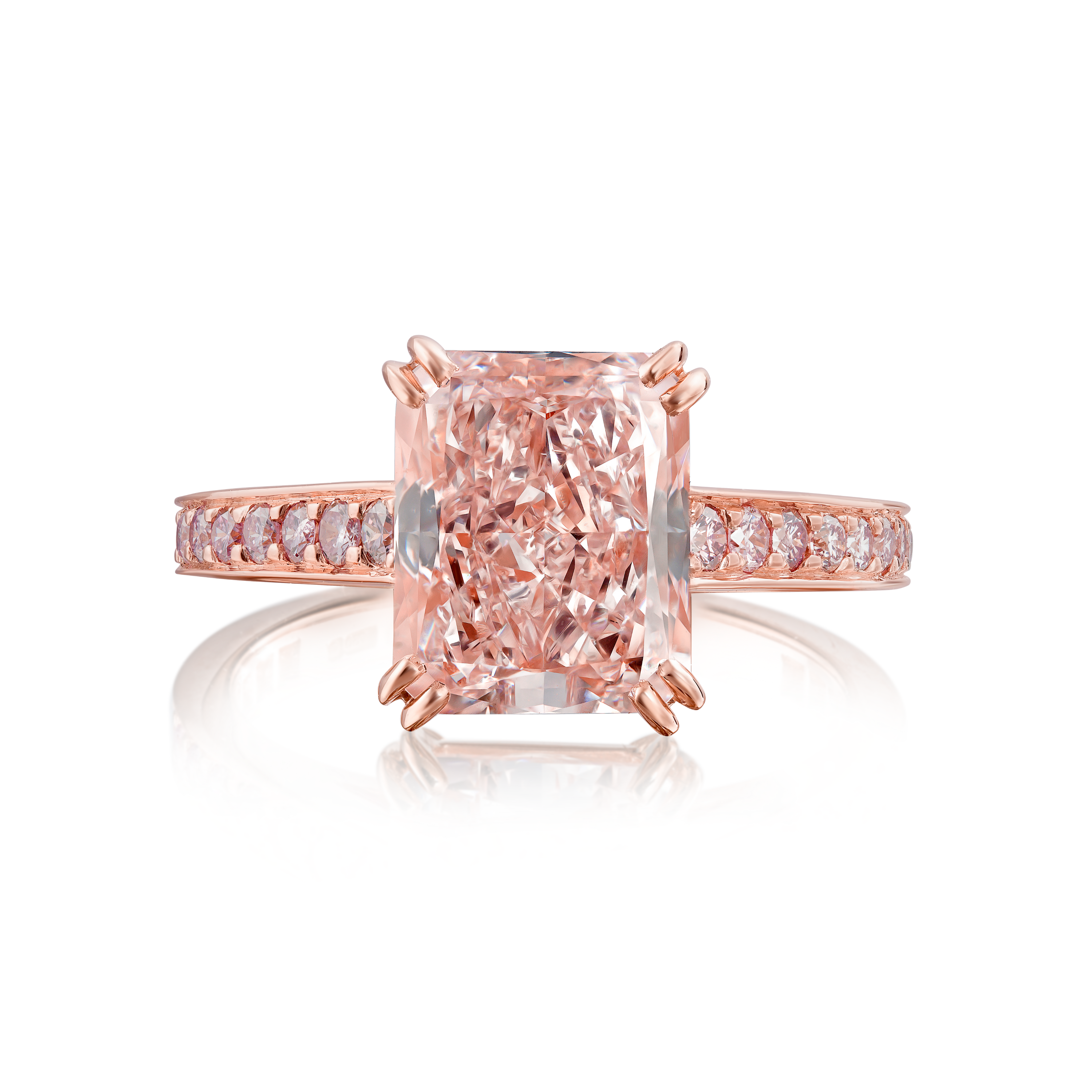 2.53cts Pink Diamond Ring With Pink Diamond Set Shoulders