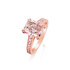 2.53cts Pink Diamond Ring With Pink Diamond Set Shoulders
