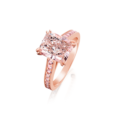 2.53cts Pink Diamond Ring With Pink Diamond Set Shoulders