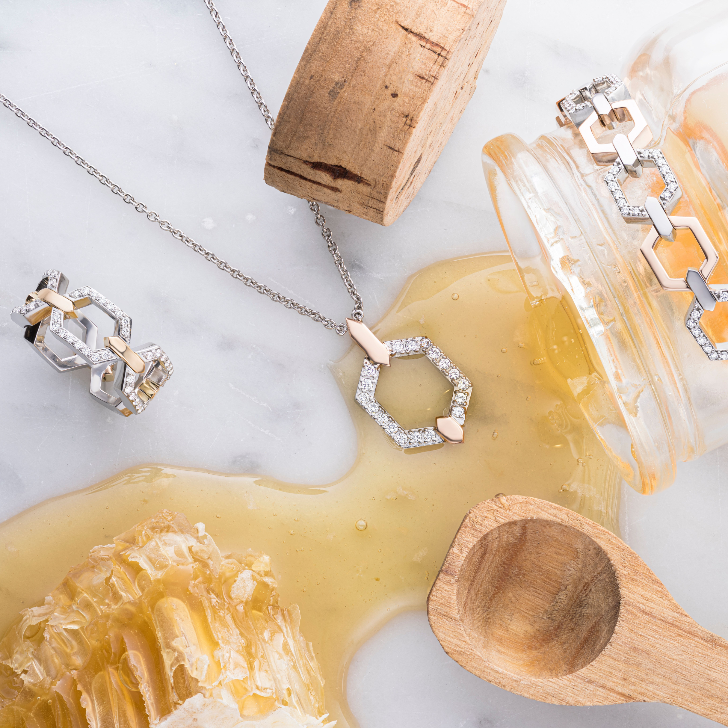 Nectar Collection Diamond Set Platinum and 18ct Rose Gold Bracelet