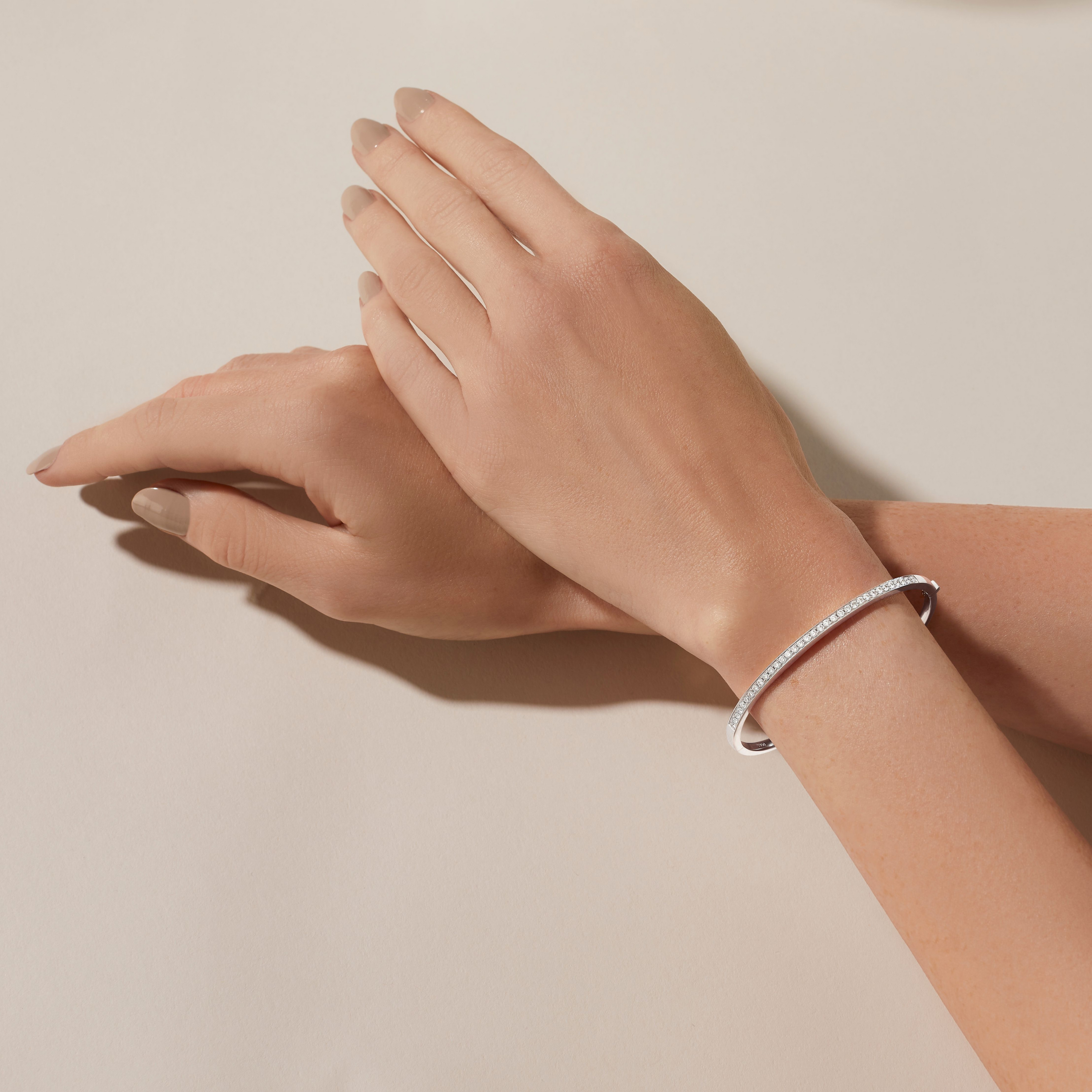 0.75ct Diamond Set Platinum Bangle