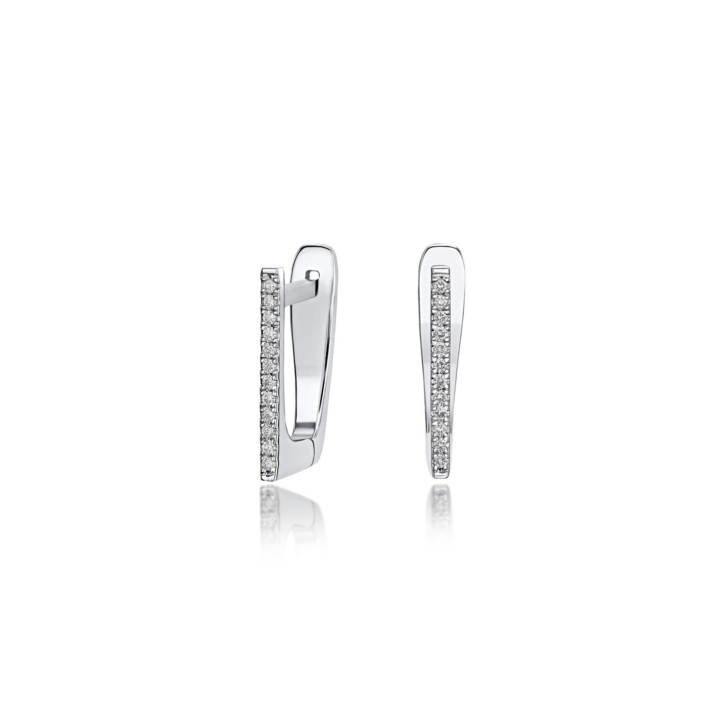 18ct White Gold Diamond-Set Hoop Earrings