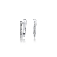 18ct White Gold Diamond-Set Hoop Earrings