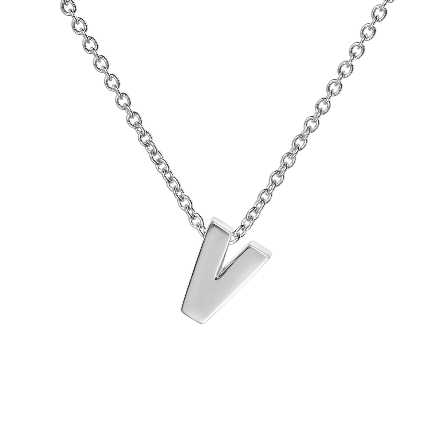 18ct White Gold Initial Pendant