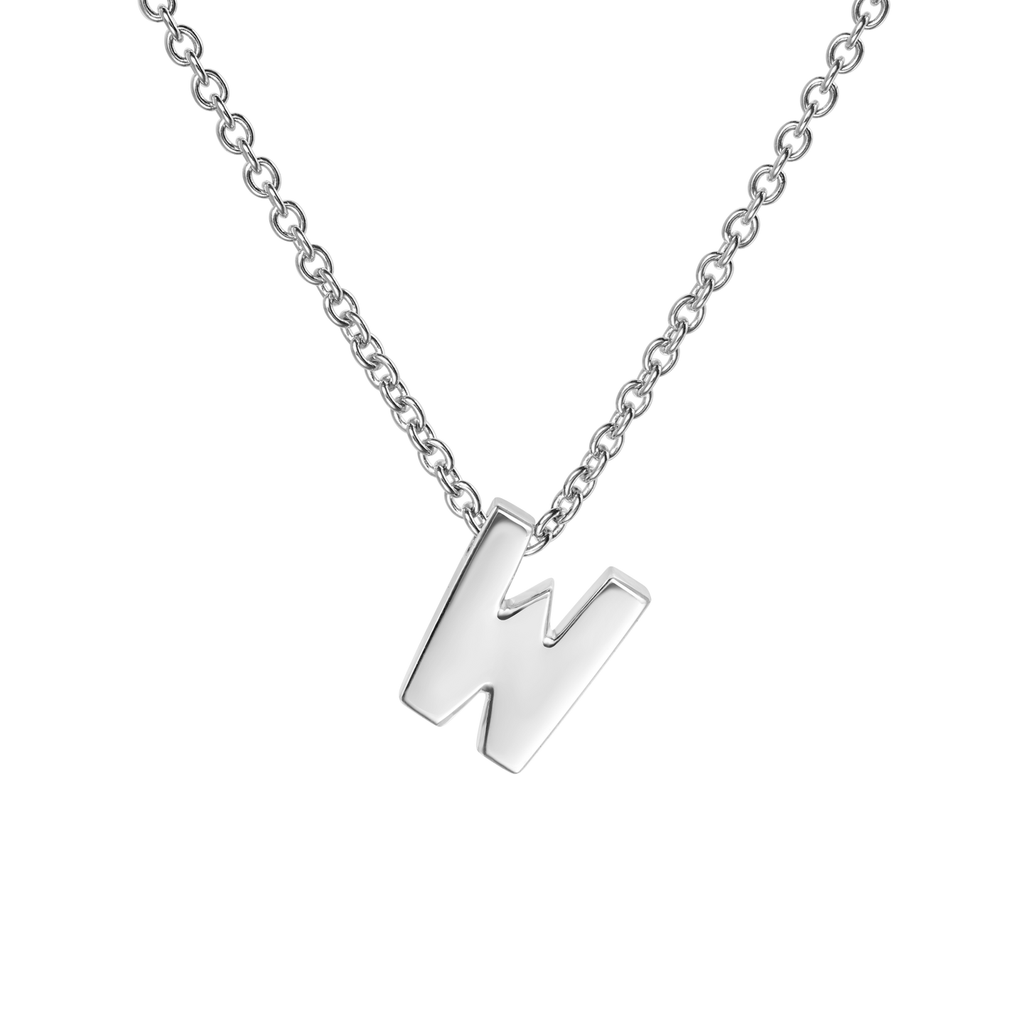 18ct White Gold Initial Pendant