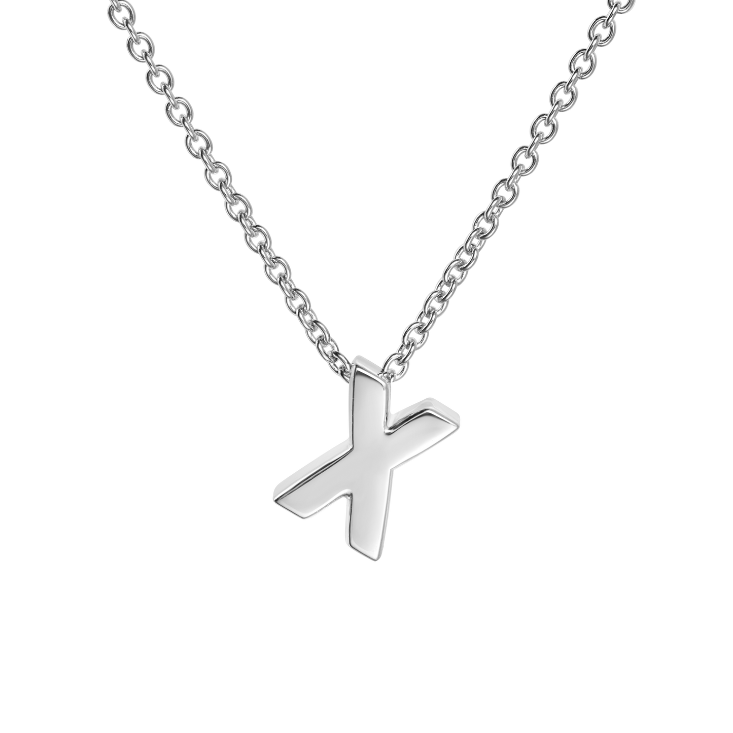 18ct White Gold Initial Pendant