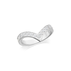 3mm Platinum Wishbone Diamond Ring