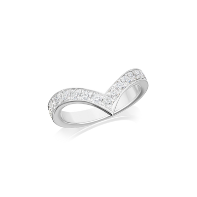 3mm Platinum Wishbone Diamond Ring