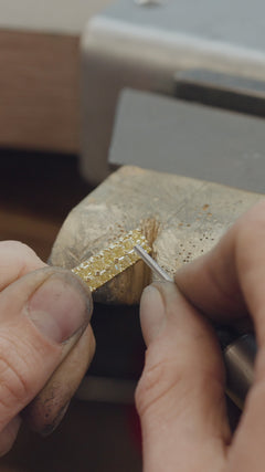 Yellow Diamond Double Row Gold Bar Pendant