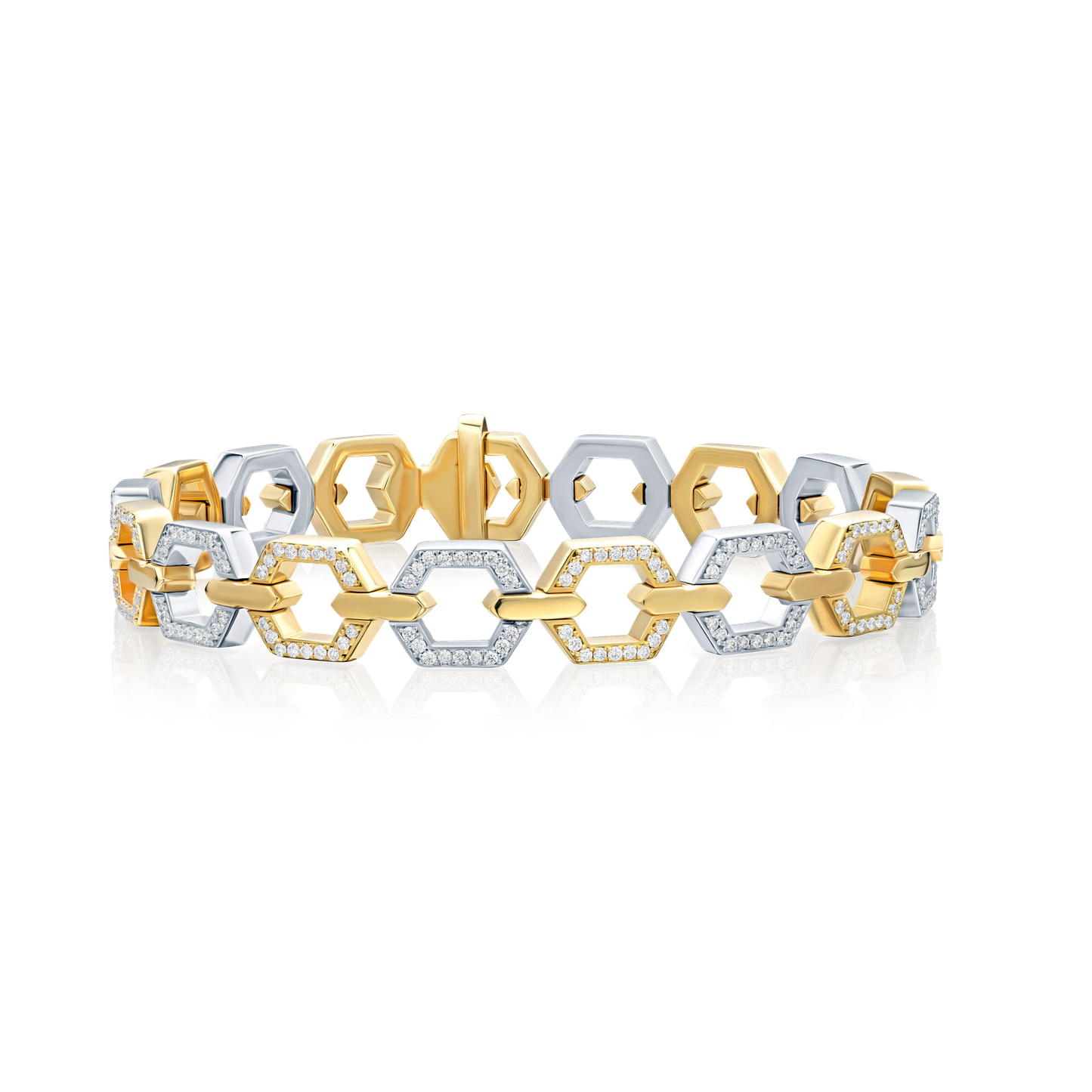 18ct Yellow Gold and Platinum Diamond Bracelet
