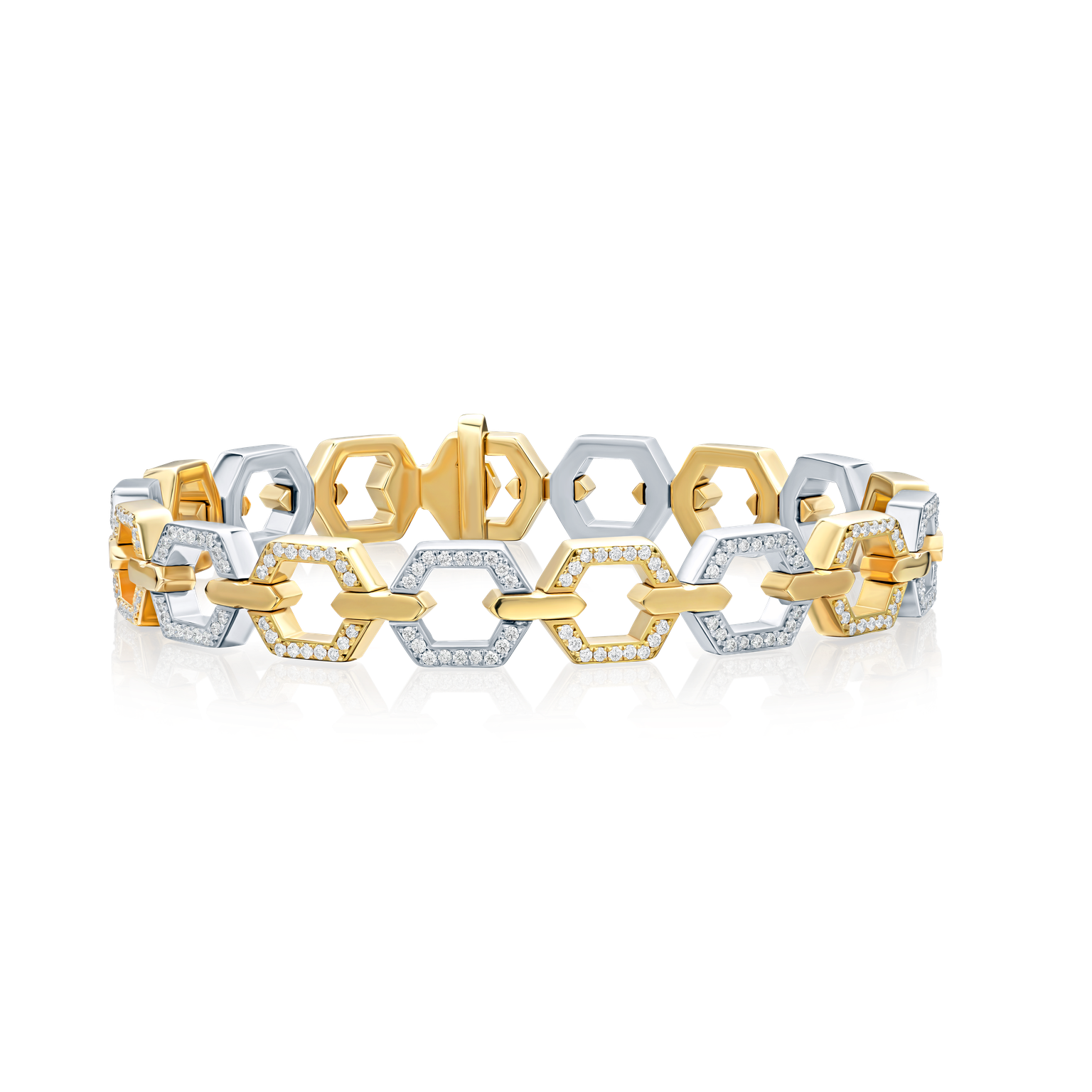 18ct Yellow Gold and Platinum Diamond Bracelet