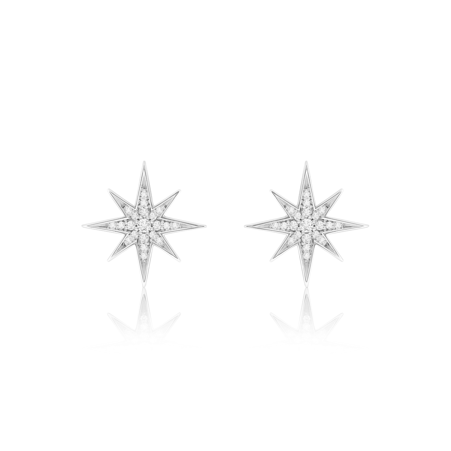 Sienna Collection 18ct White Gold Diamond Set Medium Stud Earrings