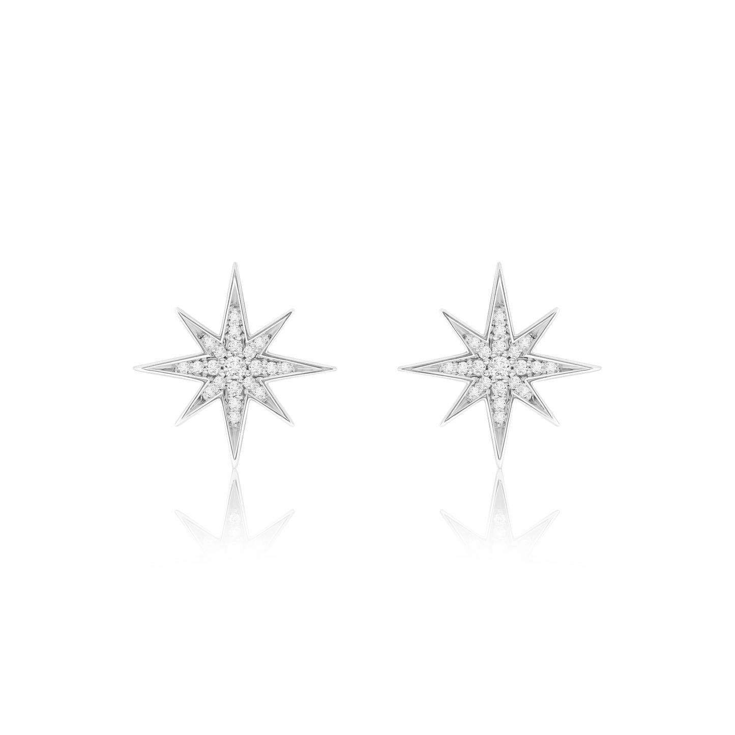 Sienna Collection 18ct White Gold Diamond Set Medium Stud Earrings