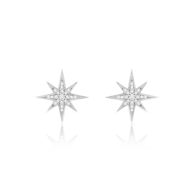 Sienna Collection 18ct White Gold Diamond Set Medium Stud Earrings