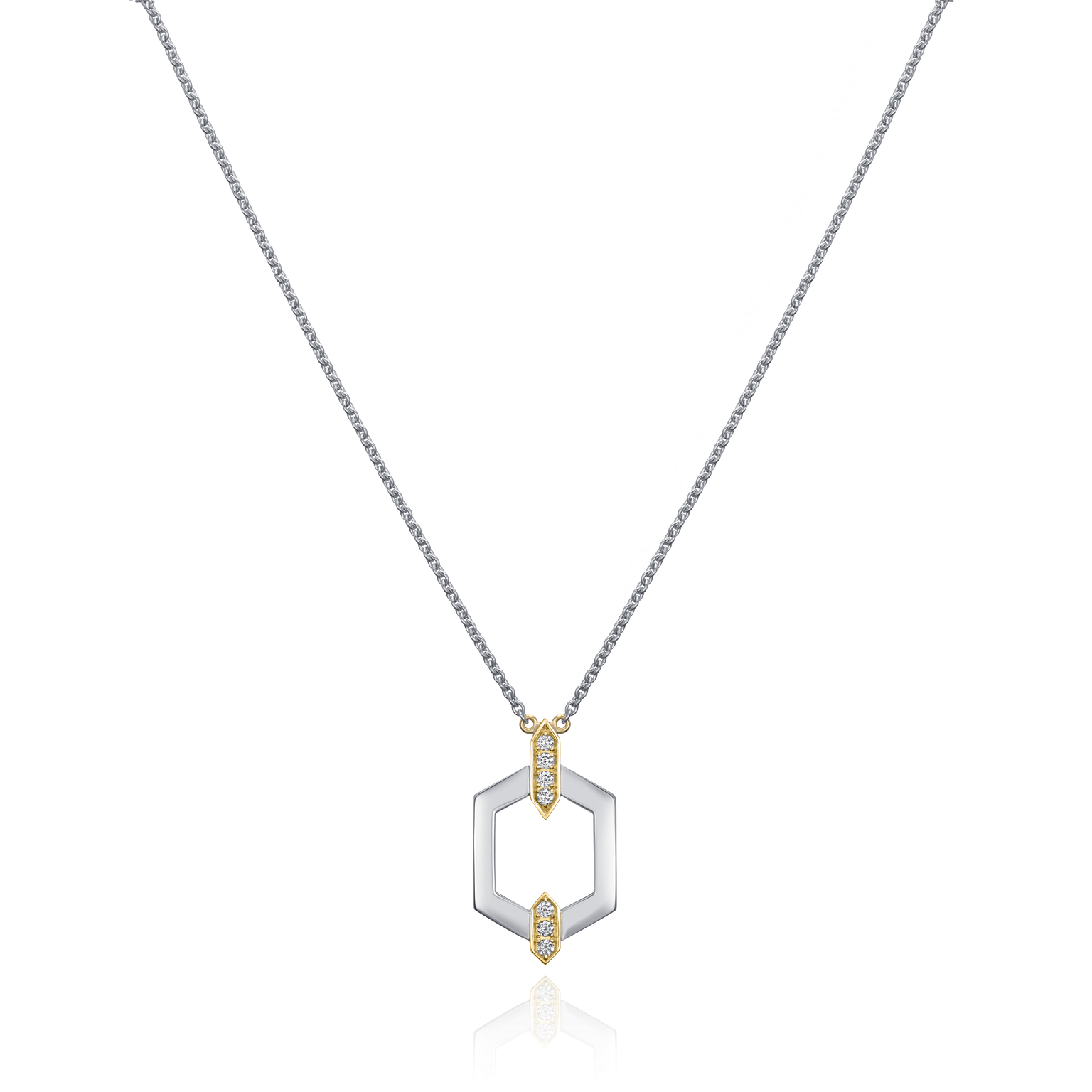 Nectar Collection Pendant With Diamond Set 18ct Yellow Gold Accents