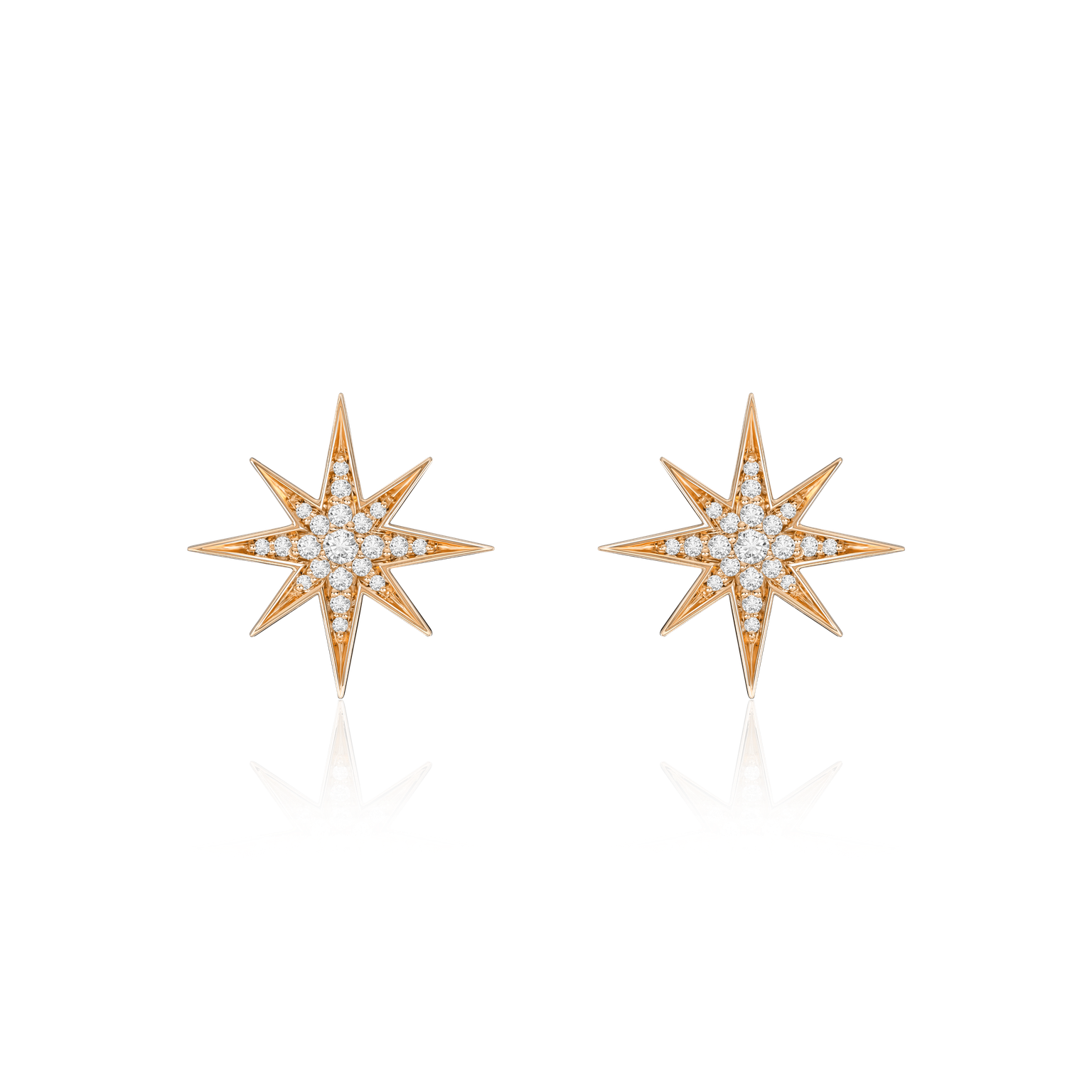 Sienna Collection 18ct Rose Gold Diamond Set Stud Earrings