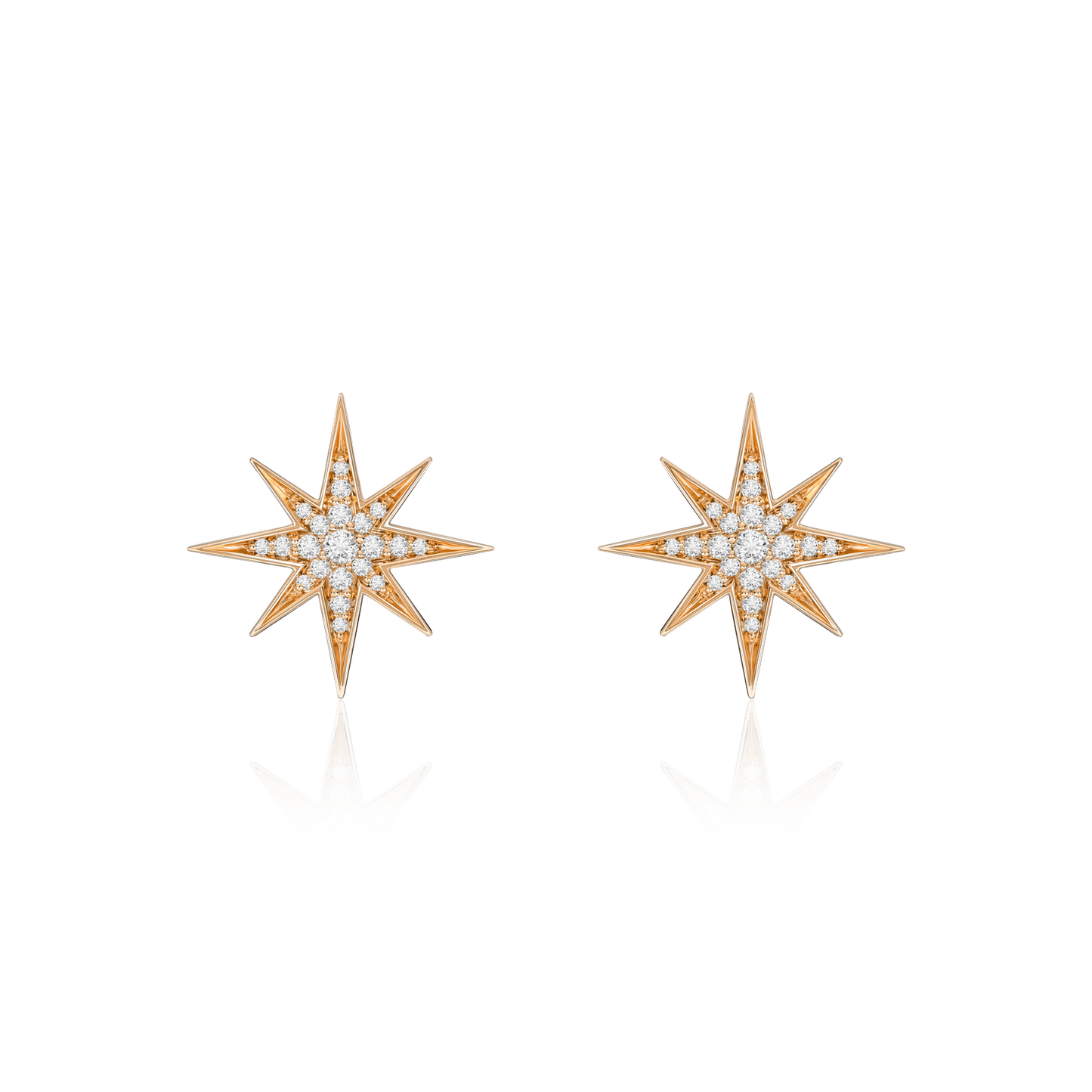 Sienna Collection 18ct Rose Gold Diamond Set Stud Earrings