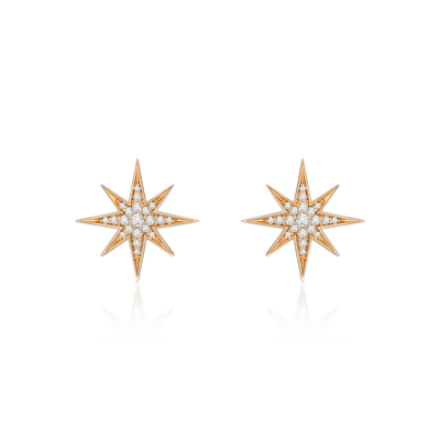 Sienna Collection 18ct Rose Gold Diamond Set Stud Earrings