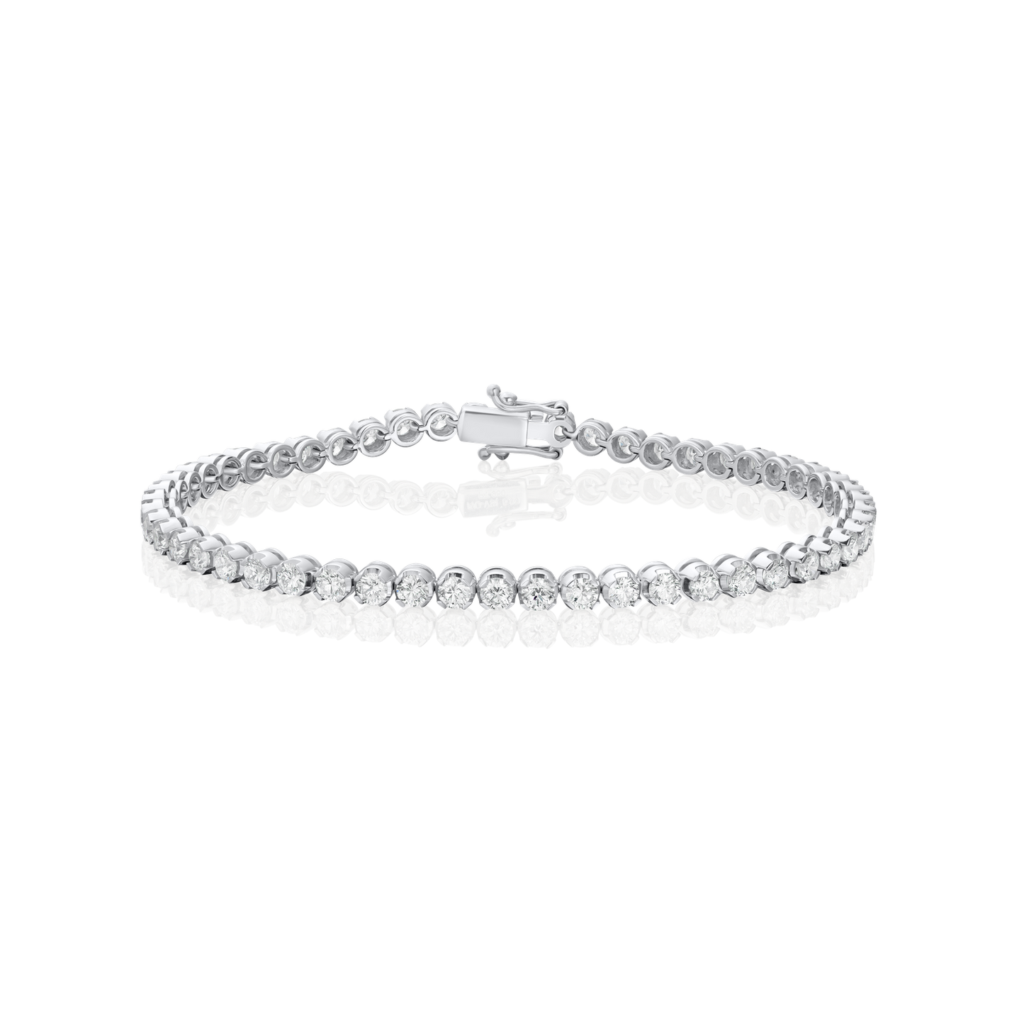 5.00cts Platinum Round Brilliant Cut Diamond Line Bracelet