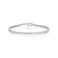 5.00cts Platinum Round Brilliant Cut Diamond Line Bracelet