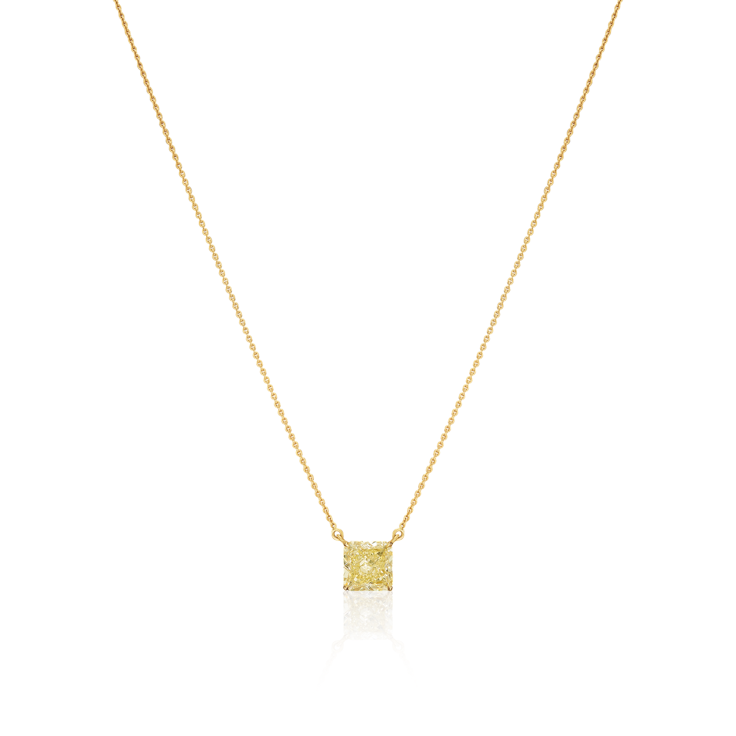 Radiant Cut Yellow Diamond Superfine Pendant
