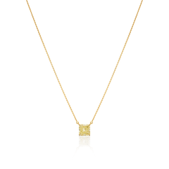 Radiant Cut Yellow Diamond Superfine Pendant