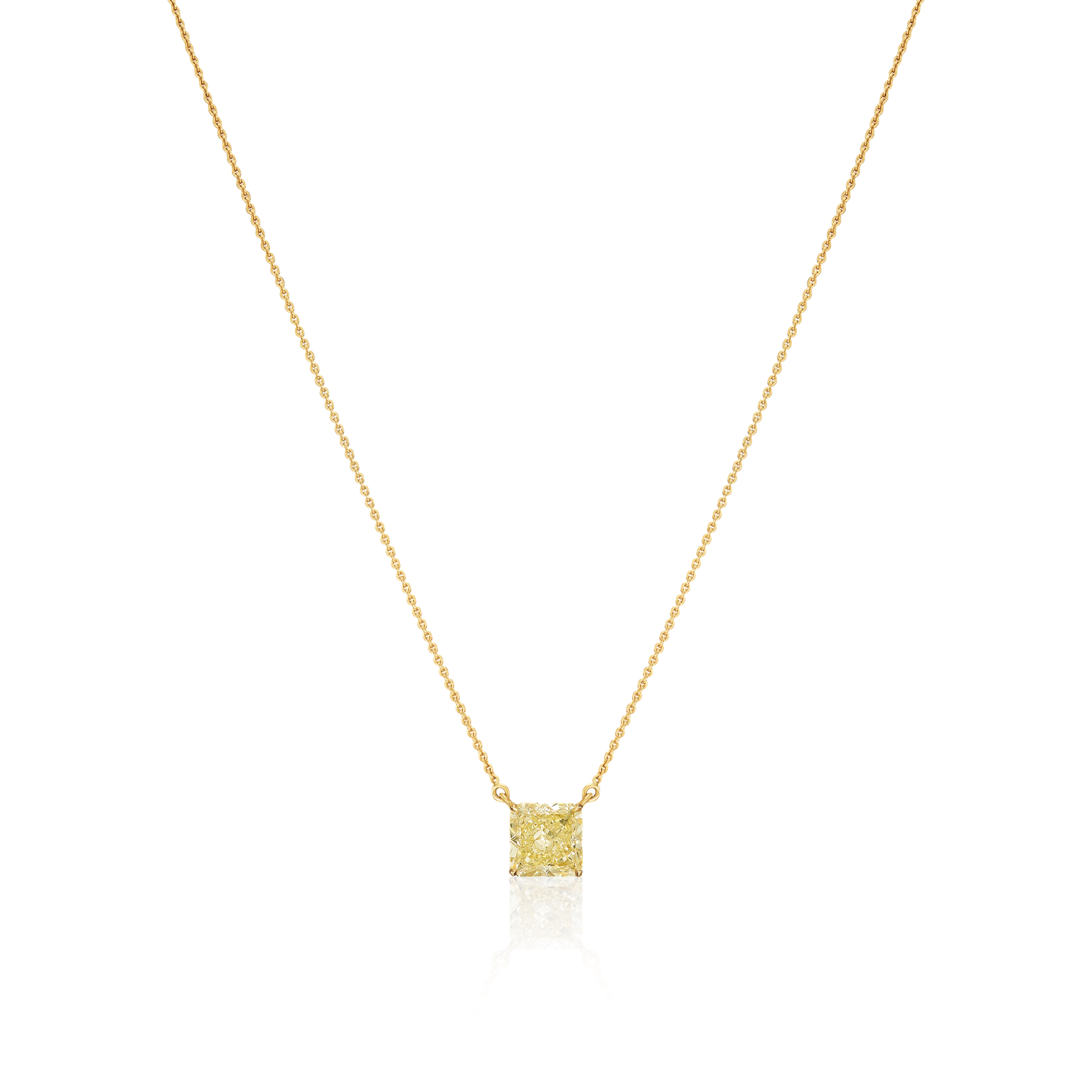 Radiant Cut Yellow Diamond Superfine Pendant
