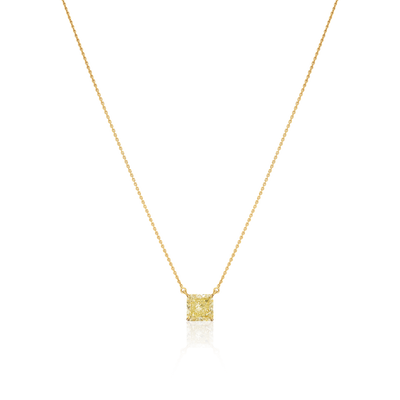 Radiant Cut Yellow Diamond Superfine Pendant