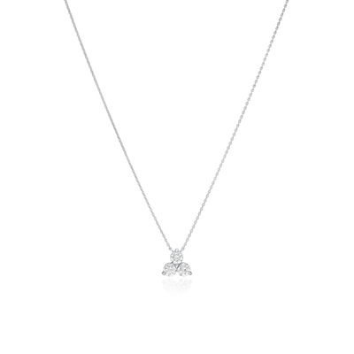 Trefoil 0.72cts Platinum Round Brilliant Cut Diamond Pendant