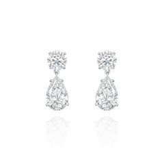 6.28cts Diamond Pear-Cut Drop Earrings