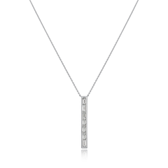 1.33cts Baguette Cut Diamond Set Bar Pendant