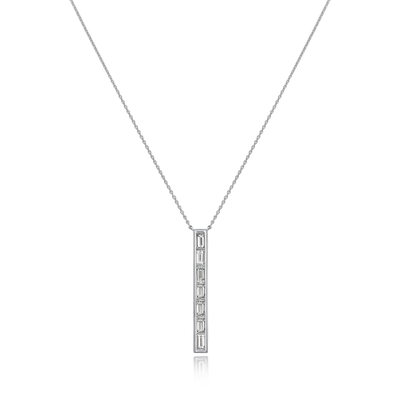 1.33cts Baguette Cut Diamond Set Bar Pendant