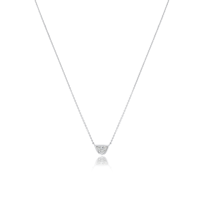 0.38cts Rubover Half Moon Diamond Pendant