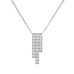Skyline Collection Three Row 5.99cts Diamond Set Platinum Pendant