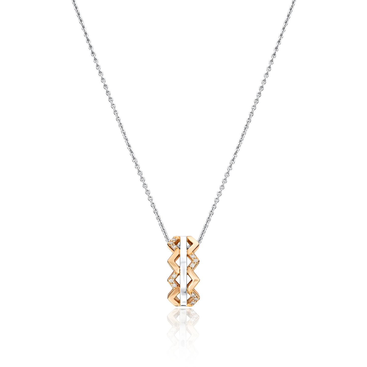 Nectar Collection Platinum and 18ct Rose Gold Diamond Set Pendant