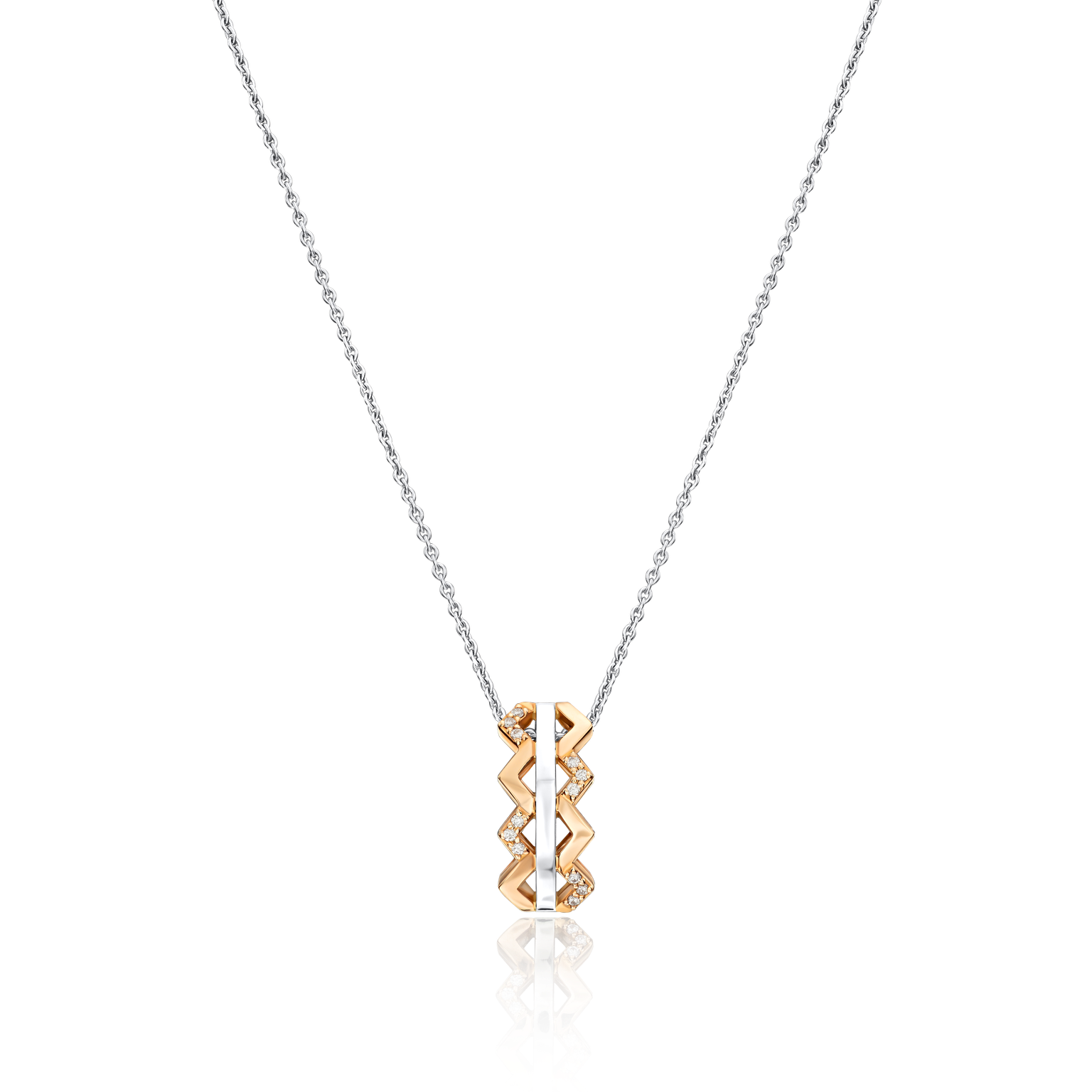 Nectar Collection Platinum and 18ct Rose Gold Diamond Set Pendant
