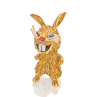 Kutchinsky Hare Brooch in 18ct Yellow Gold