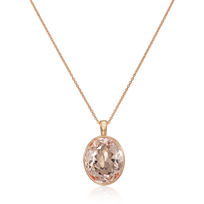 22.10cts Oval Morganite Rubover Pendant