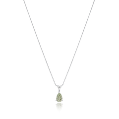 1.01cts Green and White Diamond Drop Pendant