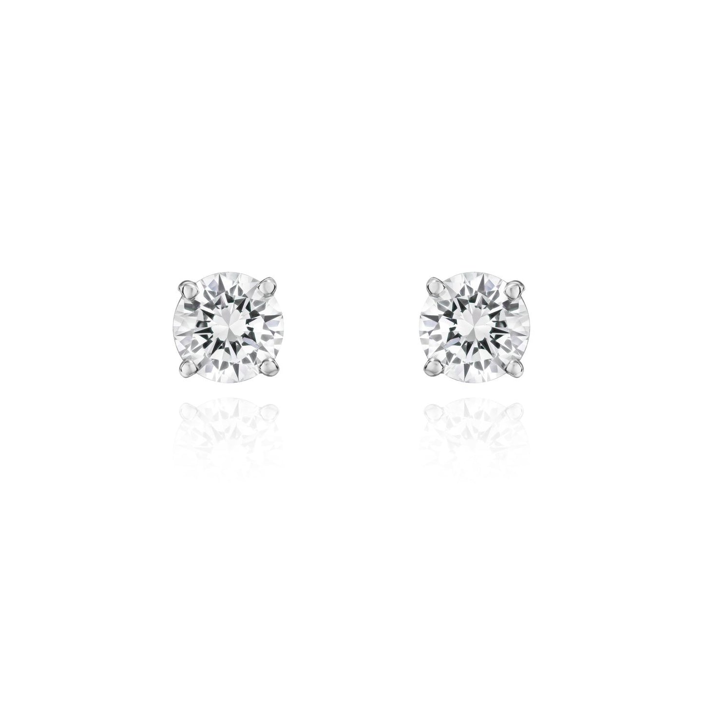 0.60 Round Brilliant Cut Diamond Stud Earrings