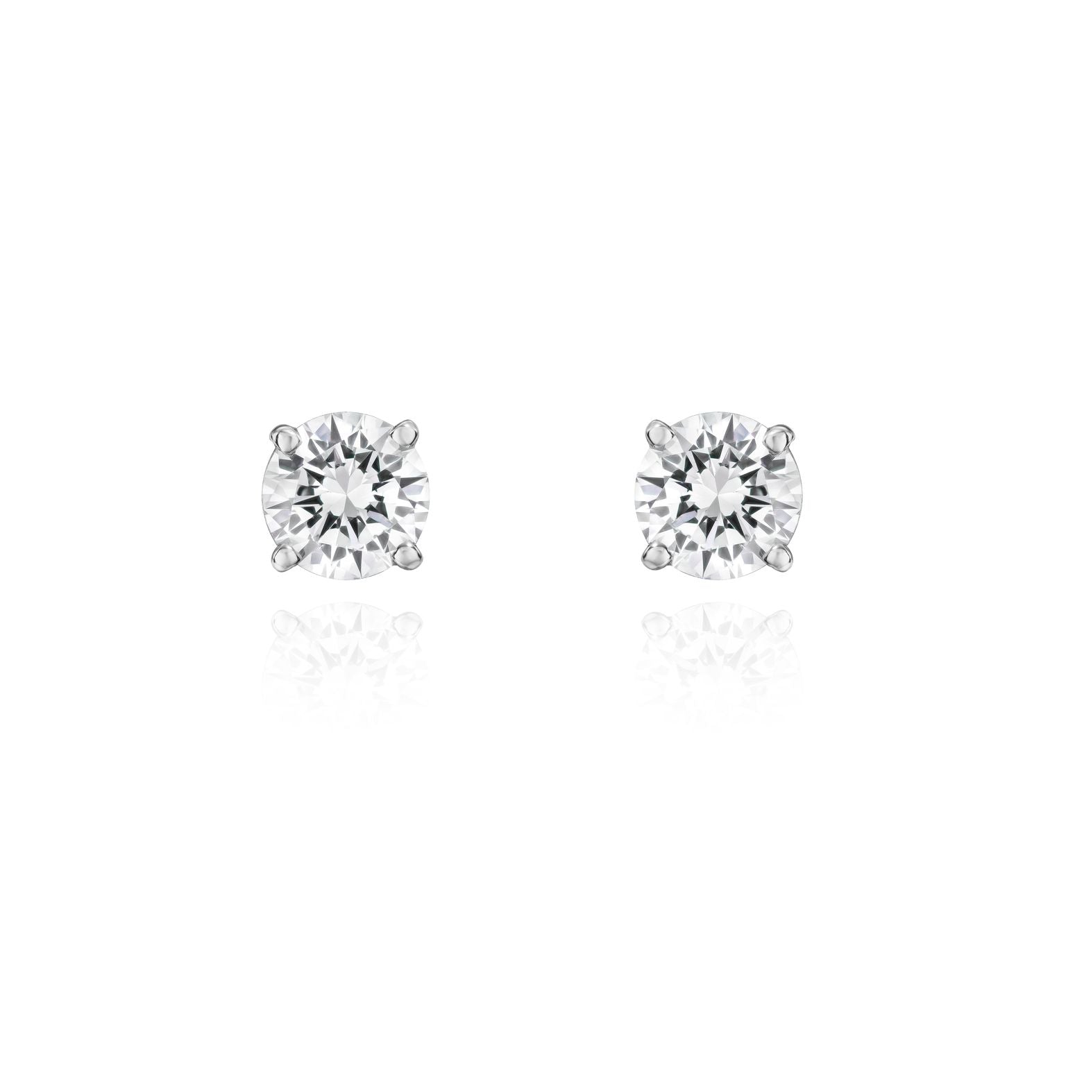 0.60 Round Brilliant Cut Diamond Stud Earrings