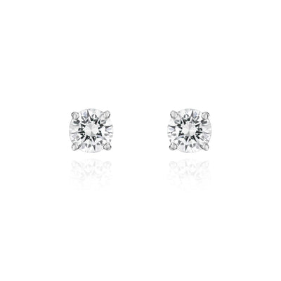 0.60 Round Brilliant Cut Diamond Stud Earrings