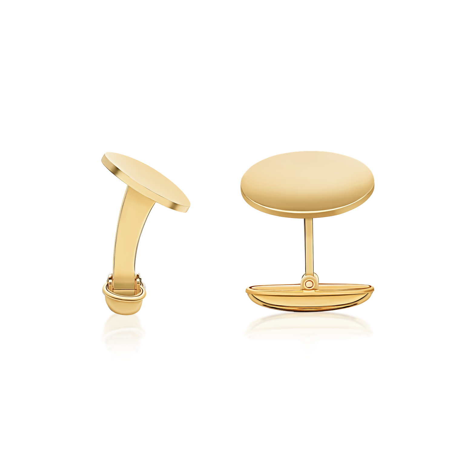 9ct Yellow Gold Domed Bar Connection Cufflinks