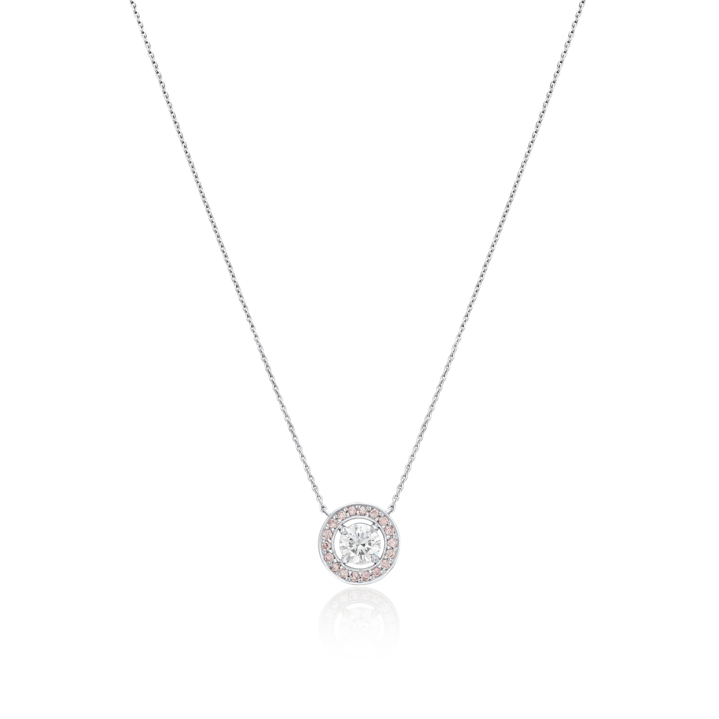 0.60cts Platinum White and Natural Pink Diamond Pendant