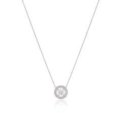 0.60cts Platinum White and Natural Pink Diamond Pendant