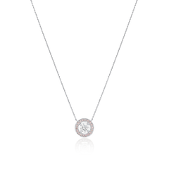 0.60ct Platinum White and Natural Pink Diamond Pendant