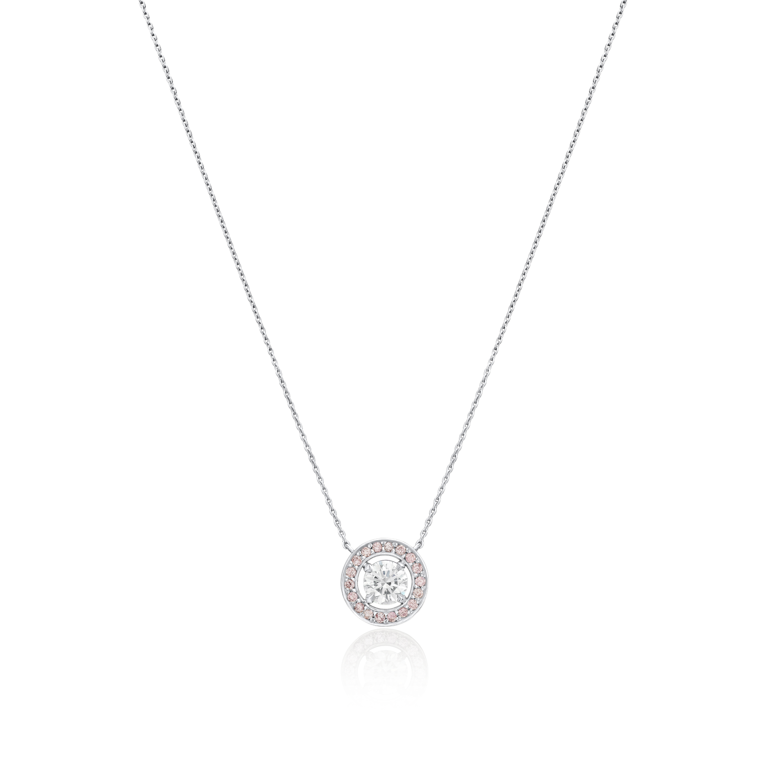 0.60ct Platinum White and Natural Pink Diamond Pendant