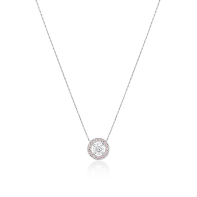 0.60ct Platinum White and Natural Pink Diamond Pendant