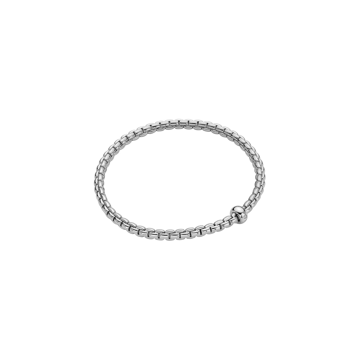 Eka Flex'it 18ct White Gold Bracelet With A Diamond Set Rondel